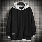 men's relaxed fit pullover hoodie in black