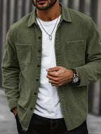 men's relaxed fit shirt jacket in green