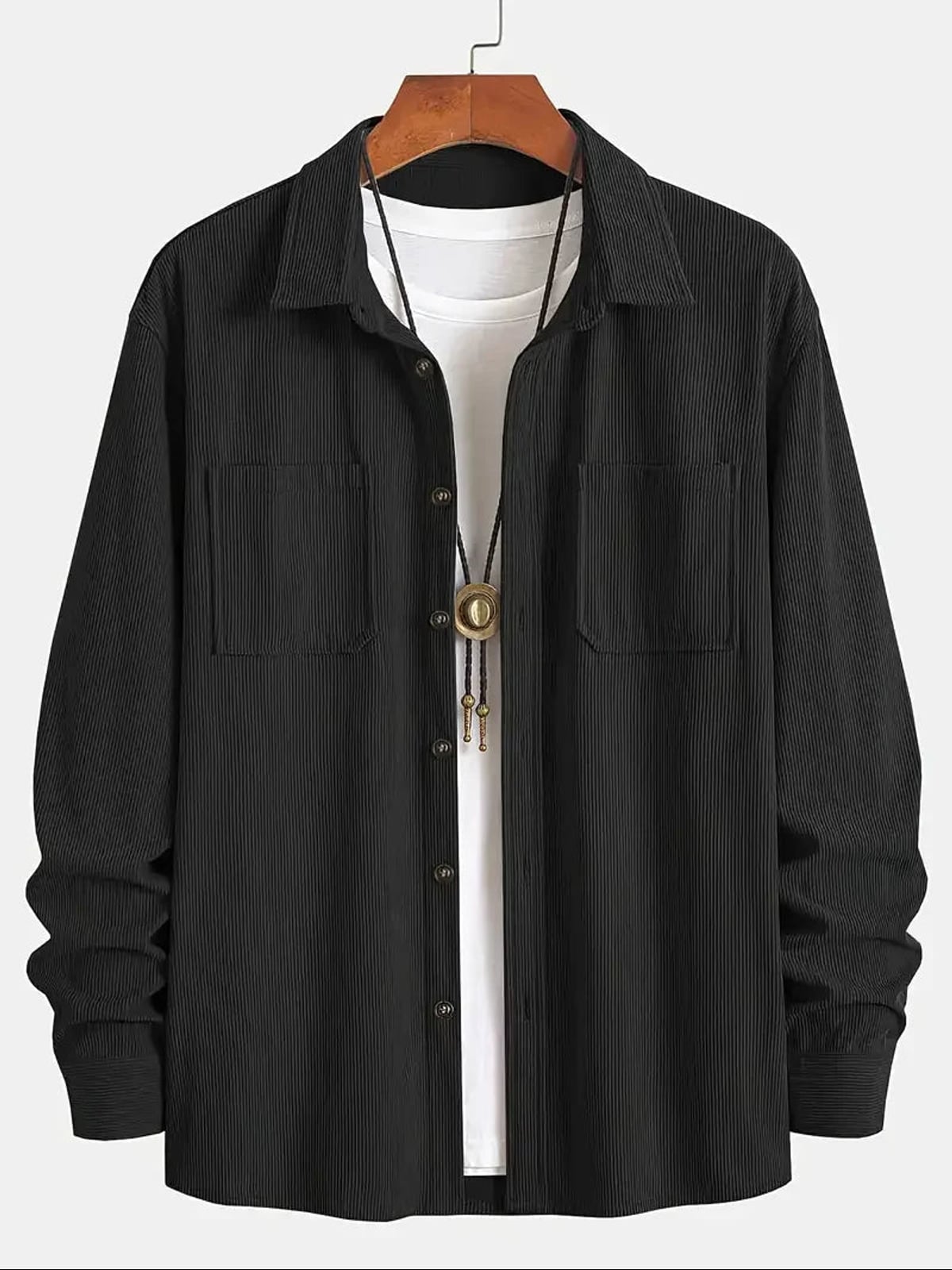 men's relaxed fit shirt jacket