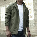 men's relaxed fit stand collar jacket in green