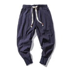 men's relaxed fit tapered harem trousers in navy