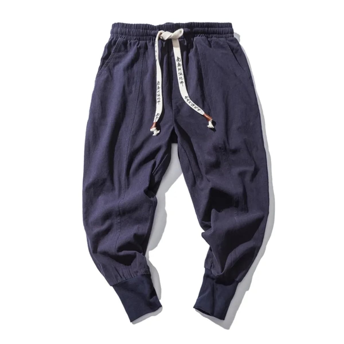 men's relaxed fit tapered harem trousers in navy