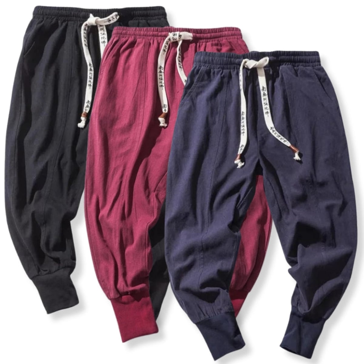 men's relaxed fit tapered harem trousers in all 3 colors (most popular)