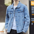 men's relaxed fit trucker jacket in light blue