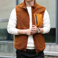 men's relaxed fit zip-up gilet yellow