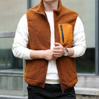 men's relaxed fit zip-up gilet yellow
