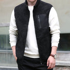 men's relaxed fit zip-up gilet black