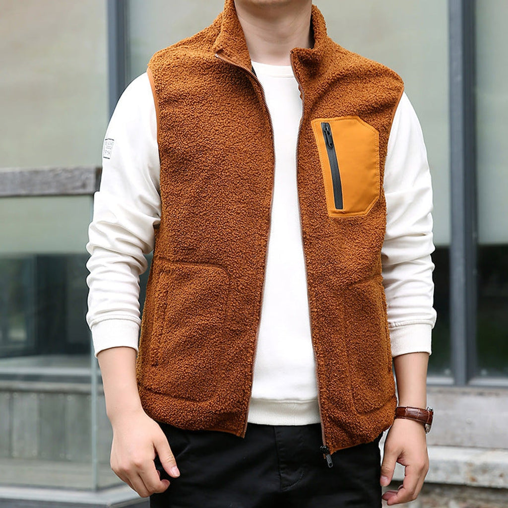men's relaxed fit zip-up gilet