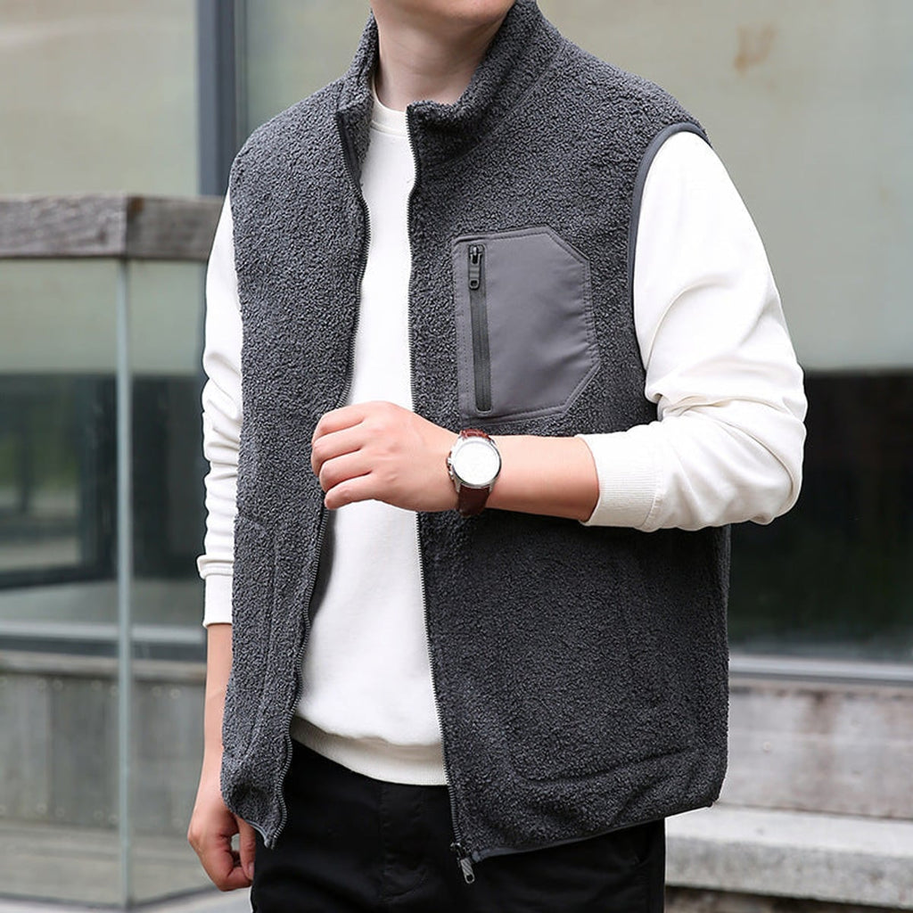 men's relaxed fit zip-up gilet