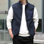 men's relaxed fit zip-up gilet dark navy