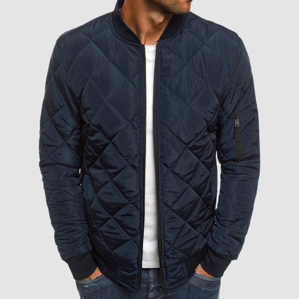 men's relaxed fit zip-up jacket in dark blue