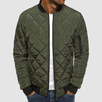 men's relaxed fit zip-up jacket in dark green
