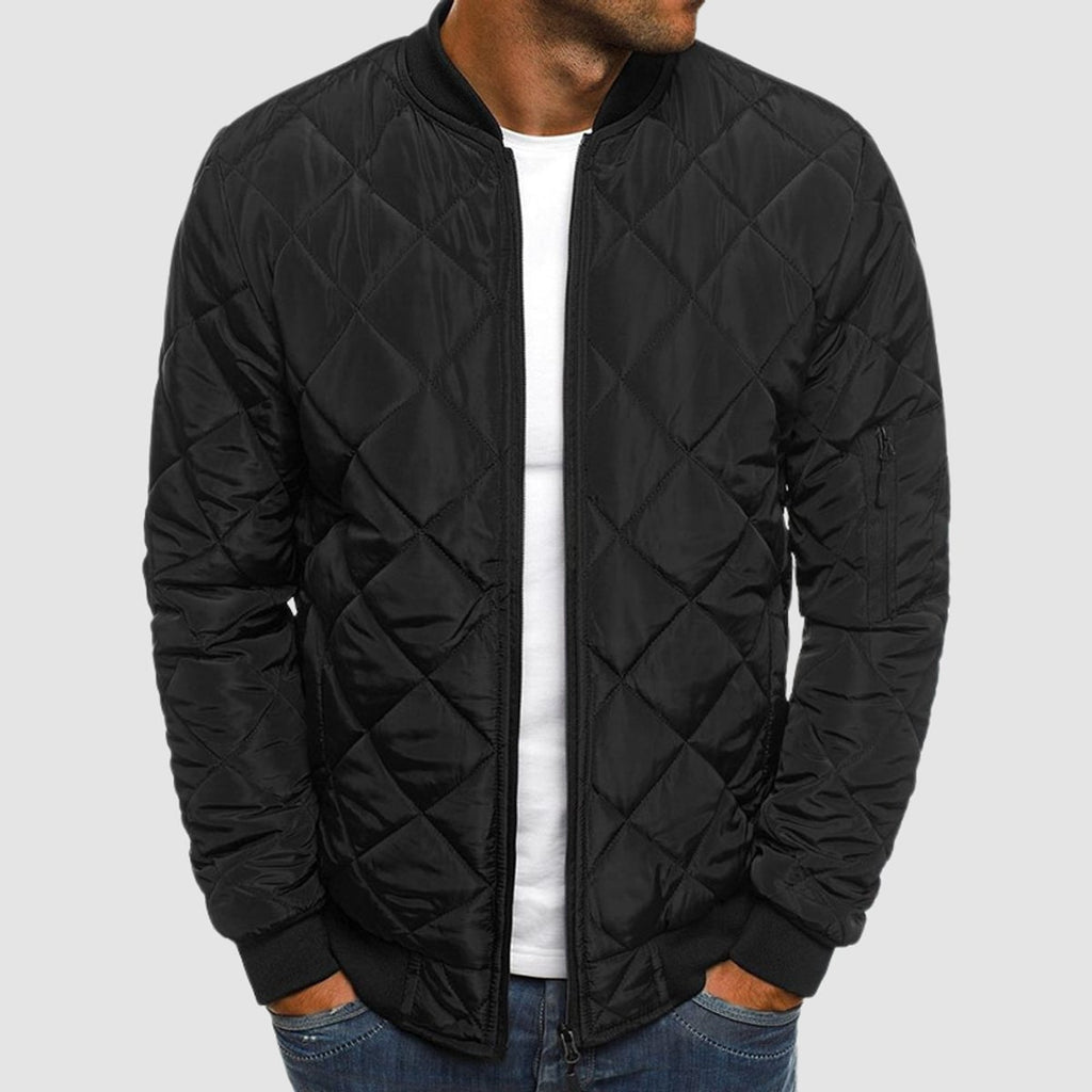 men's relaxed fit zip-up jacket in black