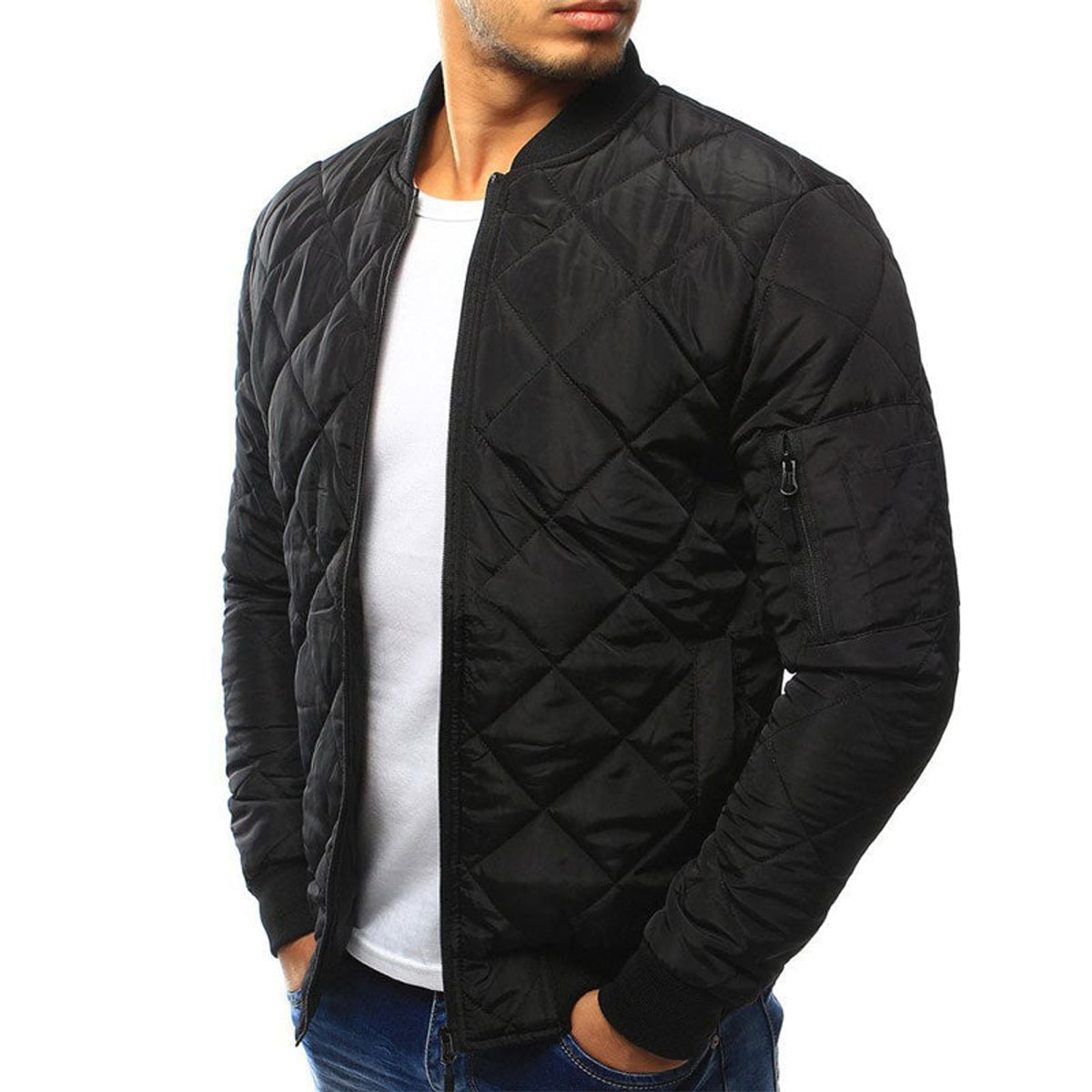 men's relaxed fit zip-up jacket