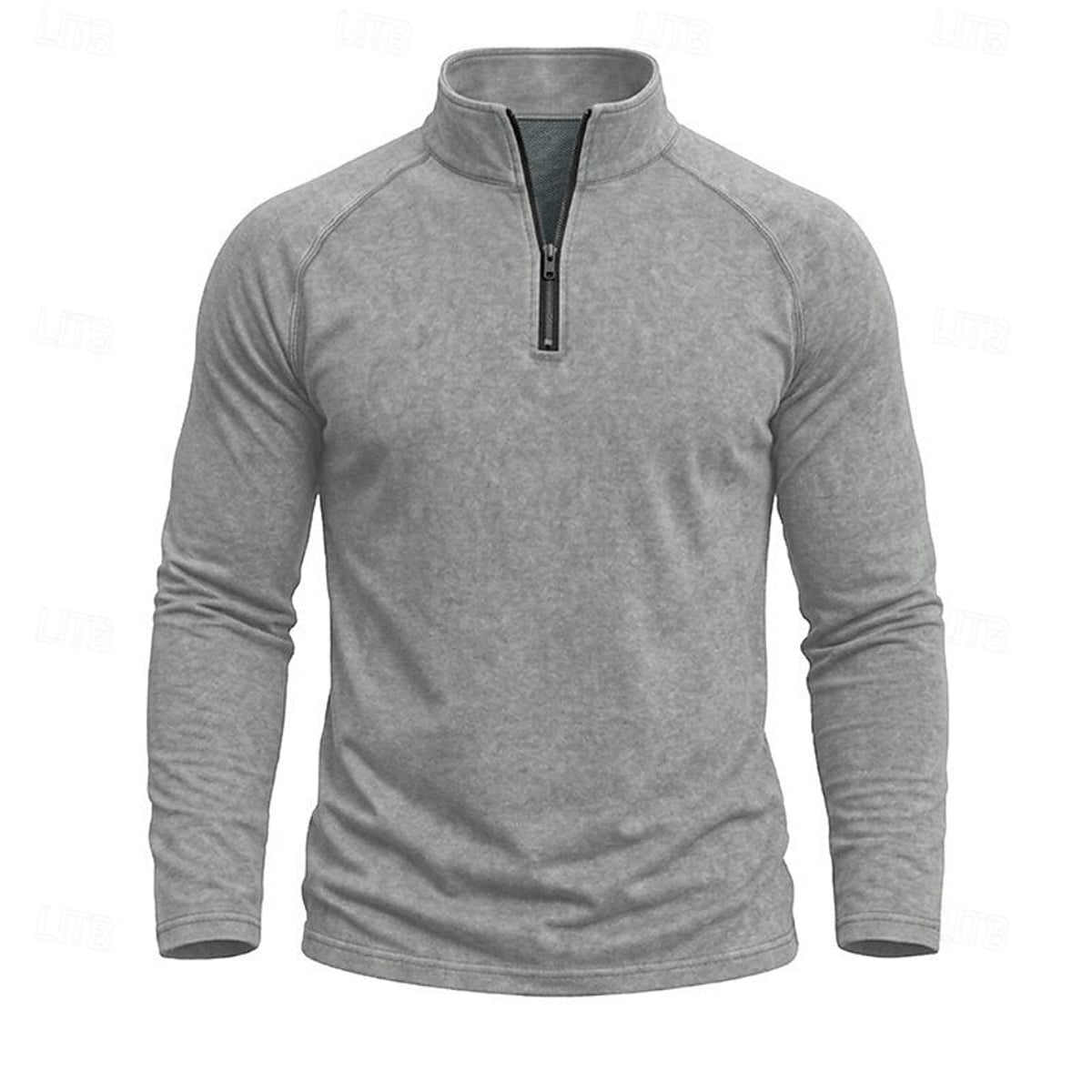 men's relaxed zip-neck top