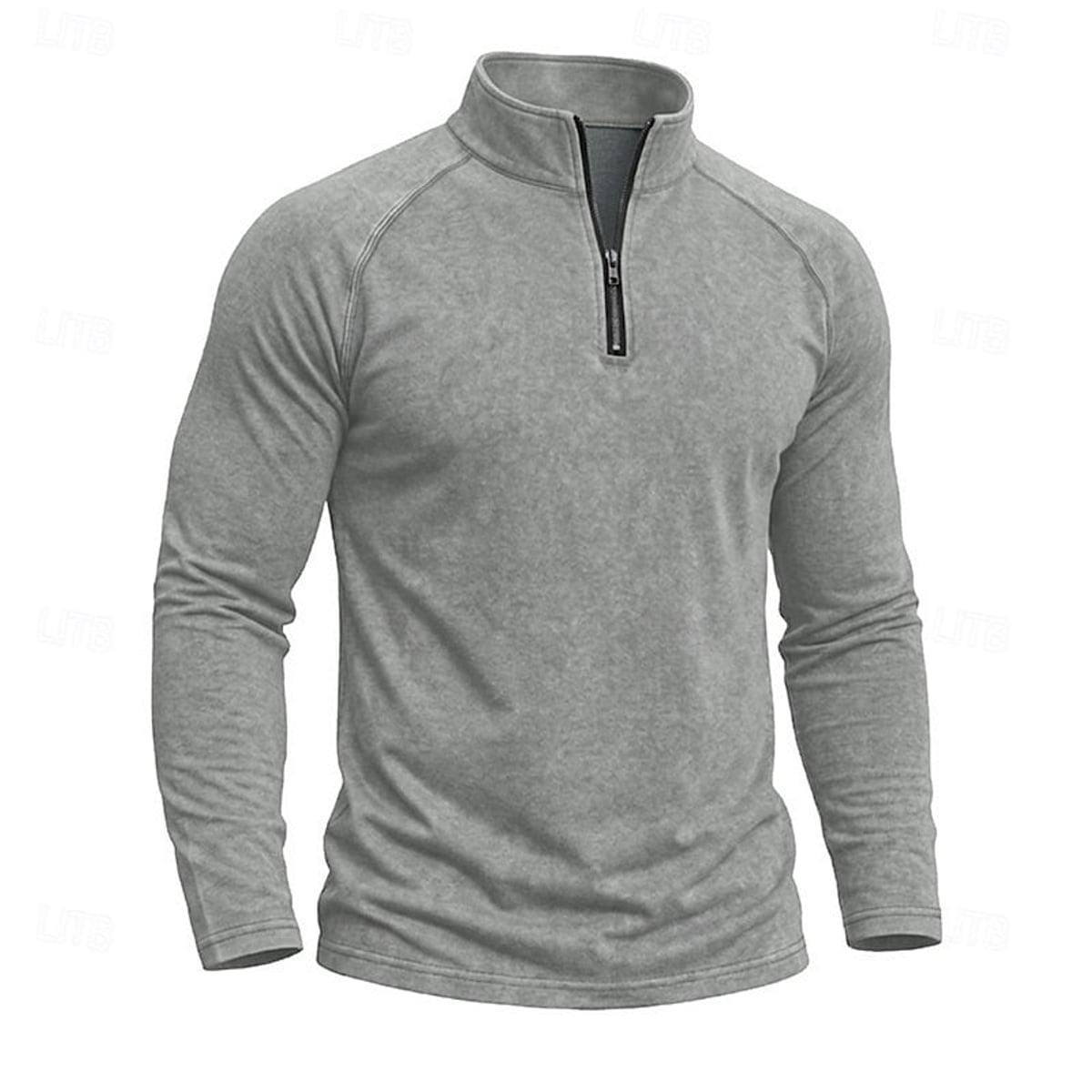 men's relaxed zip-neck top