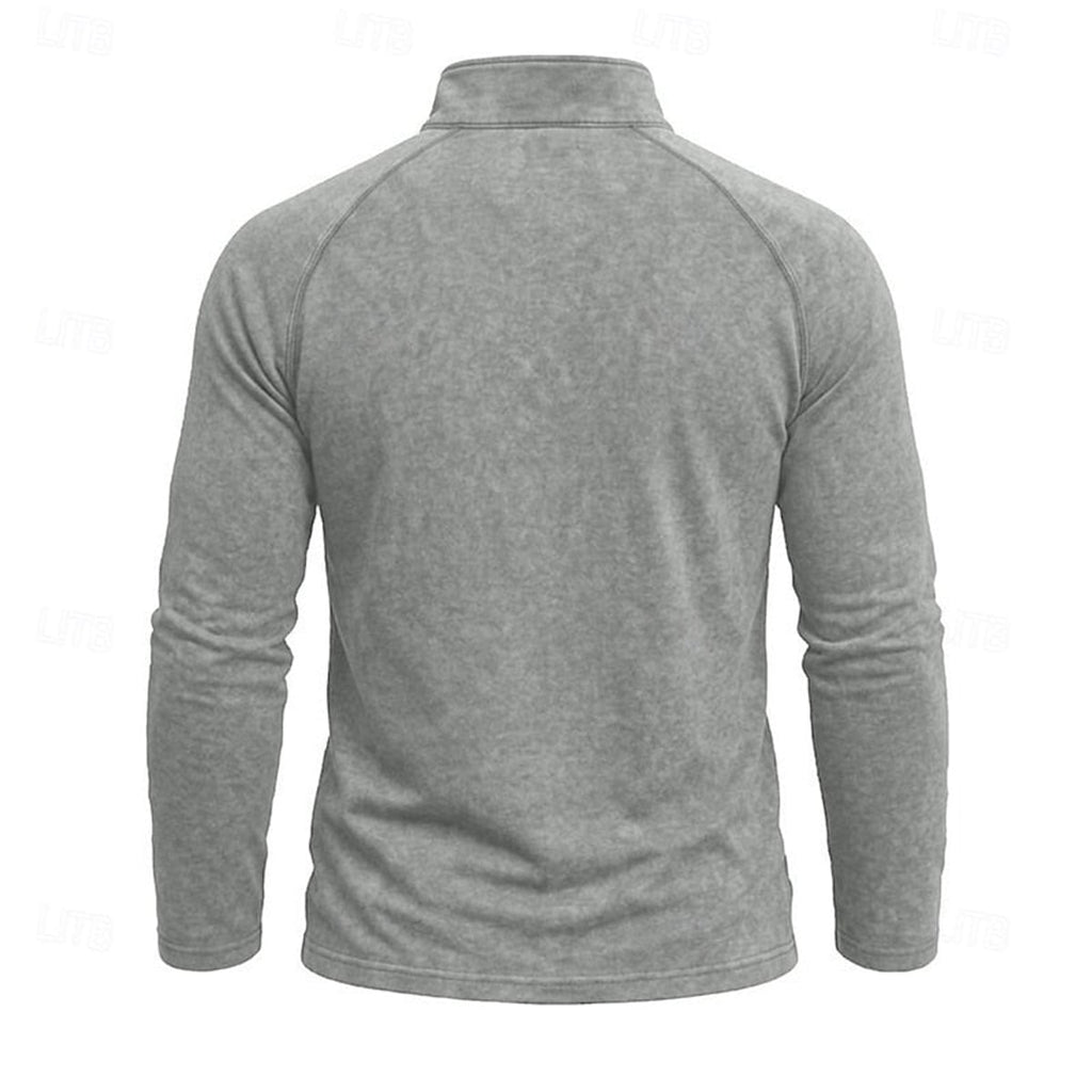 men's relaxed zip-neck top