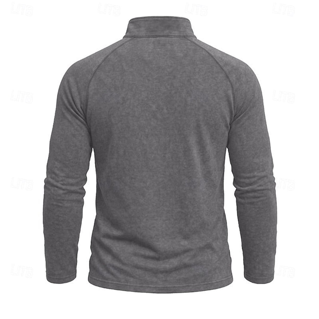 men's relaxed zip-neck top