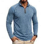 men's relaxed zip-neck top in navy blue