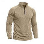 men's relaxed zip-neck top