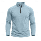 men's relaxed zip-neck top