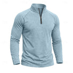 men's relaxed zip-neck top