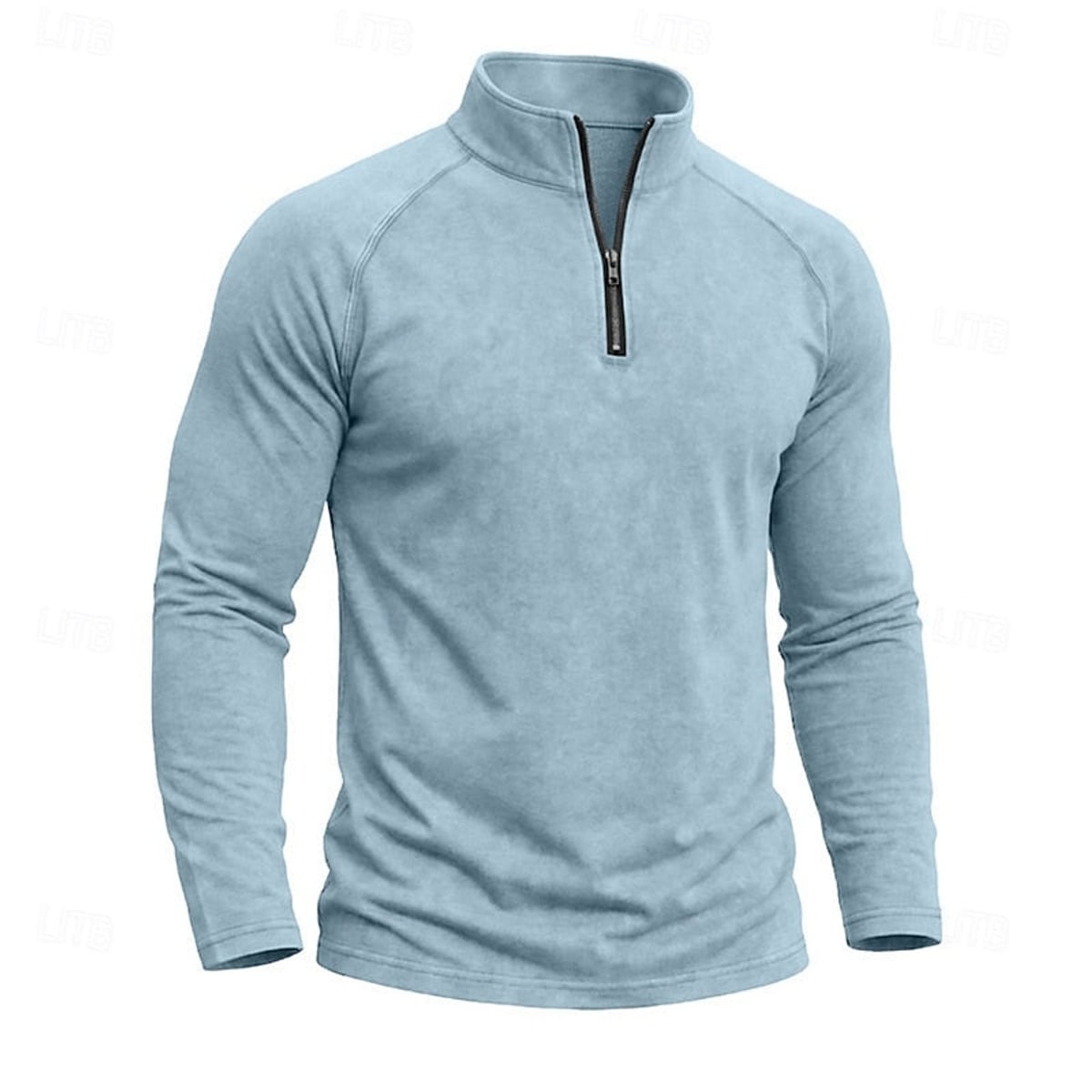 men's relaxed zip-neck top