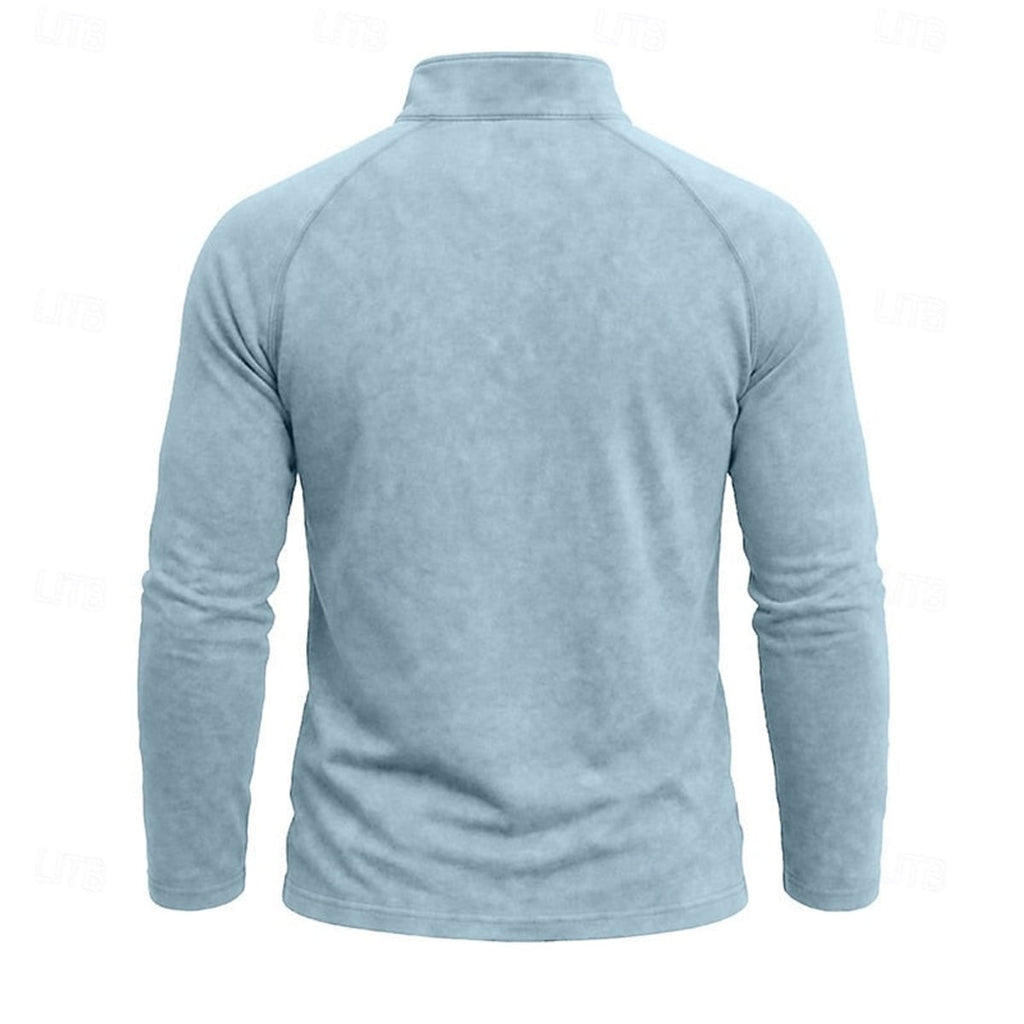 men's relaxed zip-neck top