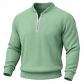 men's ribbed quarter-zip pullover in green