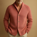 men's ribbed shawl collar cardigan