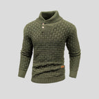men's shawl collar knit sweater in green