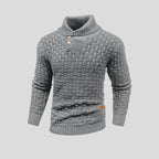 men's shawl collar knit sweater in gray