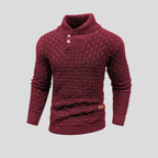 men's shawl collar knit sweater in red