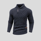 men's shawl collar knit sweater in dark gray