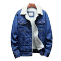 men's sherpa-lined trucker jacket in dark blue