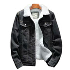 men's sherpa-lined trucker jacket in black
