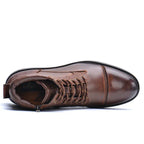 men's side zip lace-up work boots