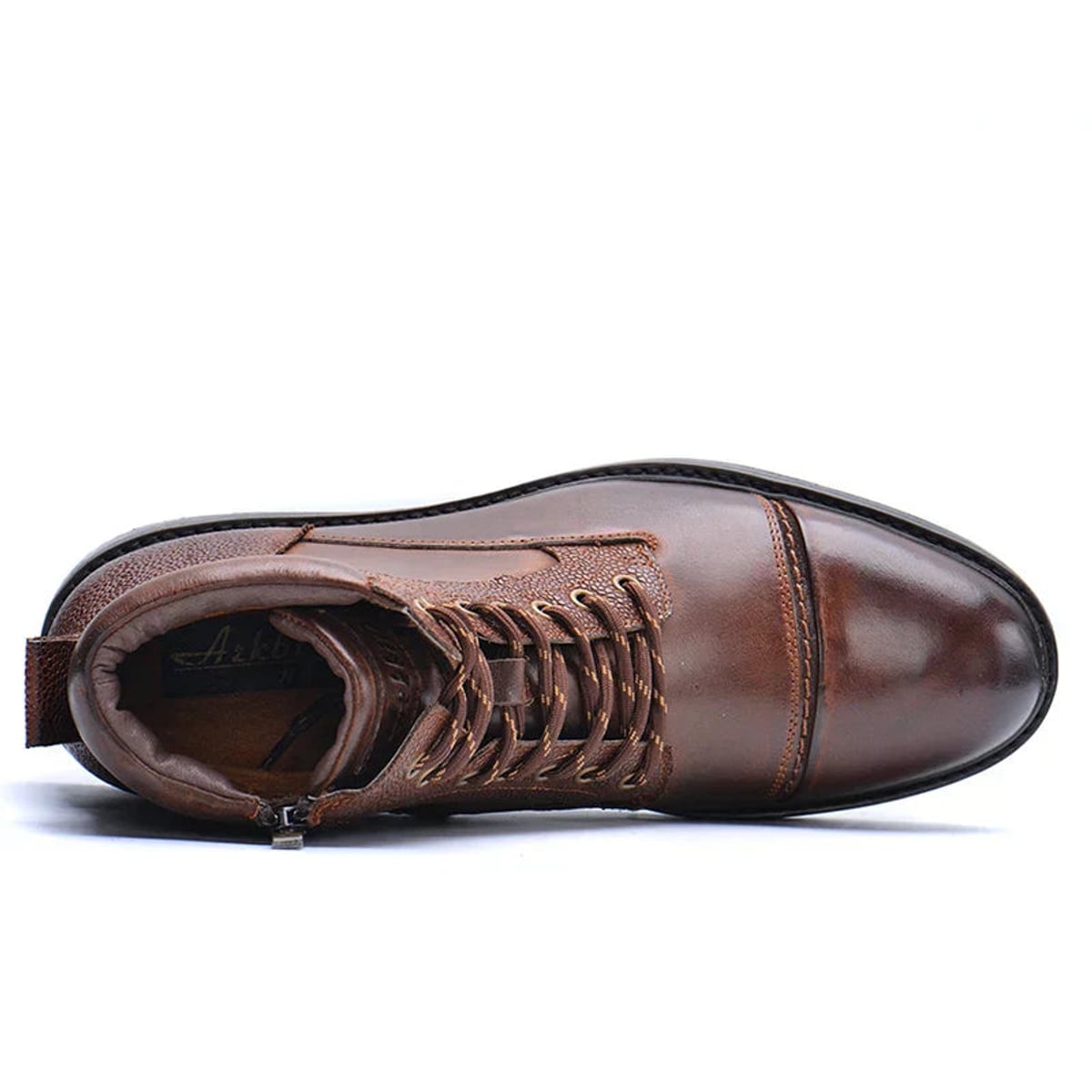 men's side zip lace-up work boots