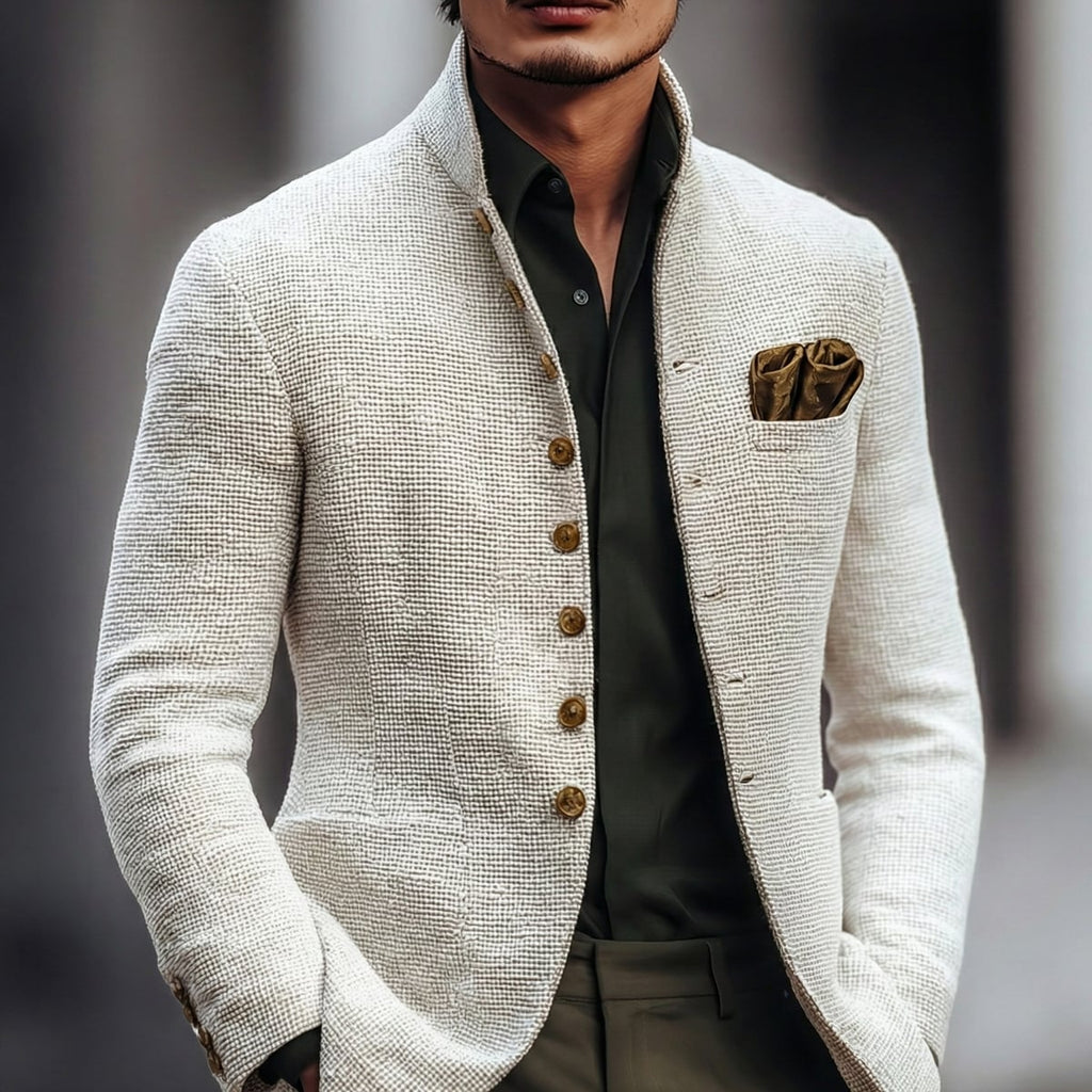 men's single breasted cardigan in white