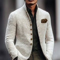 men's single breasted cardigan in white