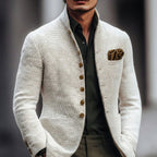 men's single breasted cardigan in white