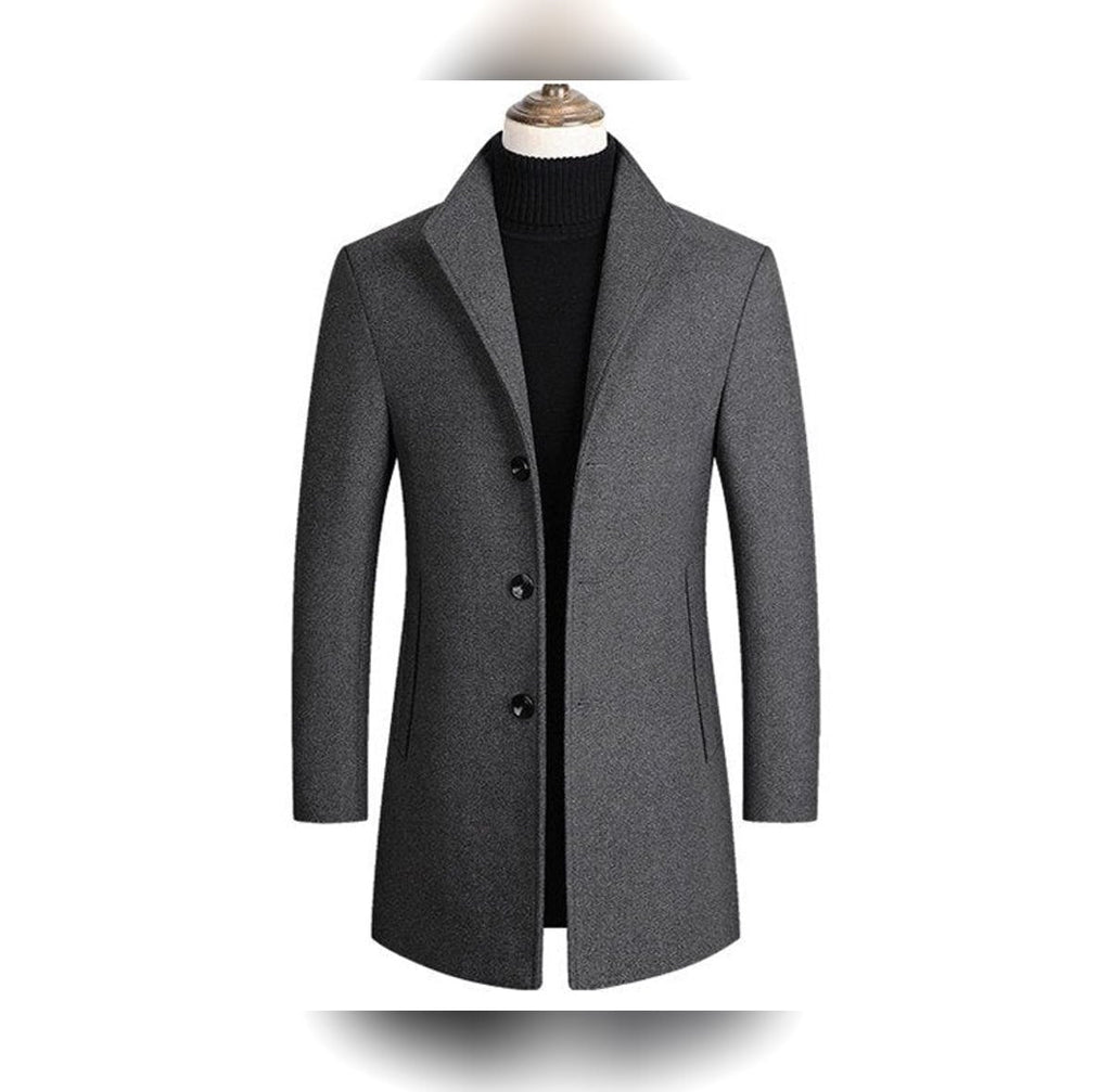 men's single breasted formal overcoat