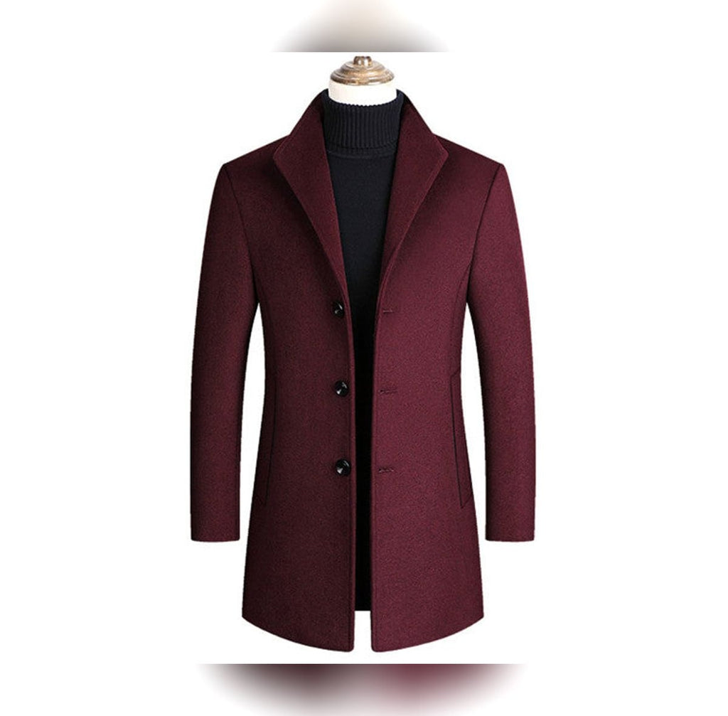 men's single breasted formal overcoat