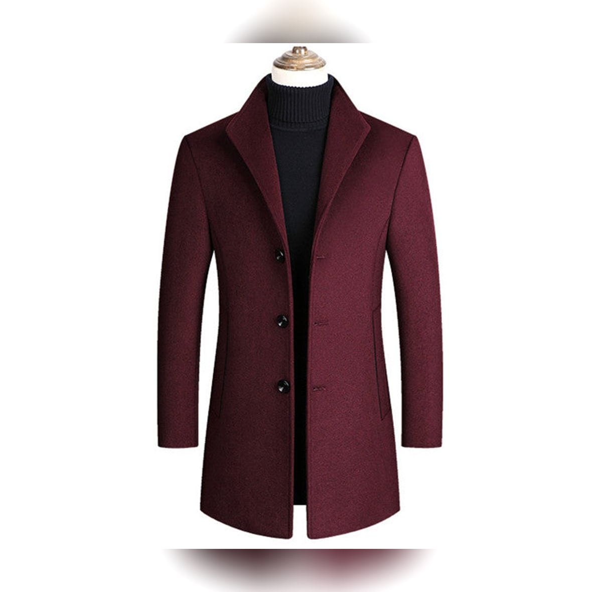 men's single breasted formal overcoat