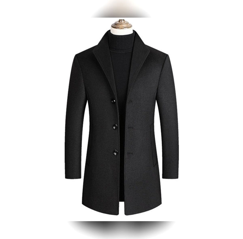 men's single breasted formal overcoat