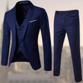 men's slim fit 3 piece suit in dark navy