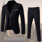 men's slim fit 3 piece suit in black