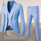 men's slim fit 3 piece suit in light blue