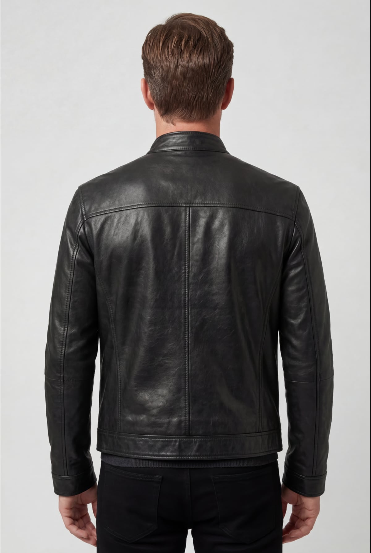 men's slim fit biker blazer jacket in black