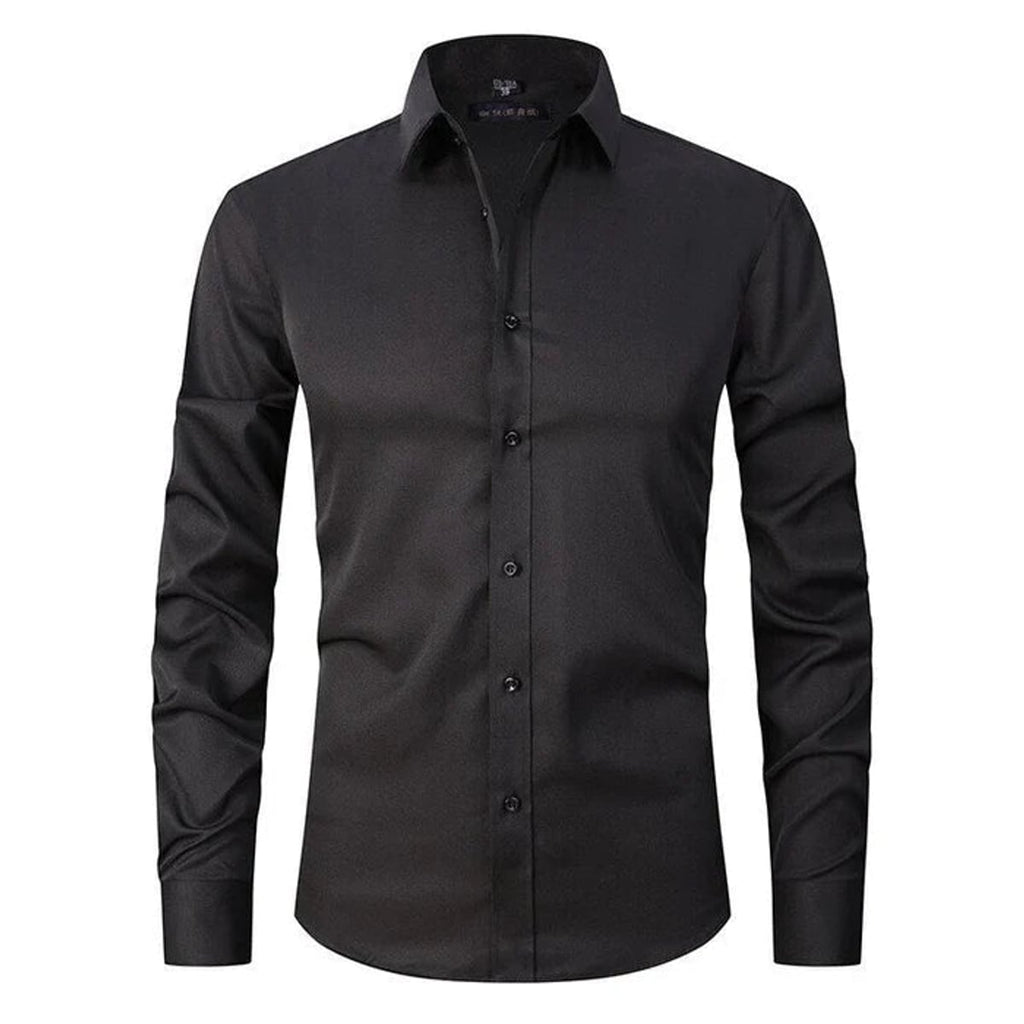 men's slim fit button shirt in black